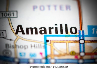 Amarillo. Texas. USA On A Map