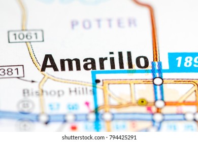 Amarillo. Texas. USA On A Map