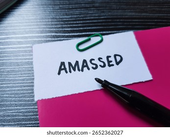 Amassed writting on table background.
