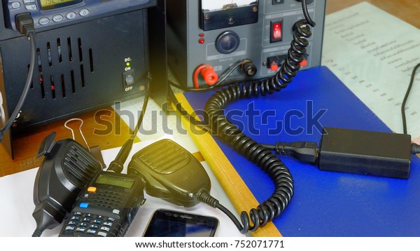 Amateur Radio Station Closeup Equipment Radio Stock Photo