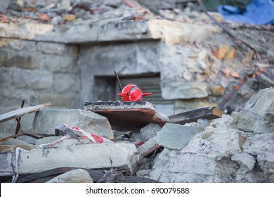 Amatrice, Lazio, Italy 24 August 2016. Earthquake Center Of Italy With Magnitude 6.5 Scale Of Richter Scale. Its Destructive Force.