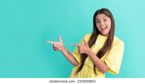 Amazed Child Pointing Fingers On Blue Stock Photo 2193050815 | Shutterstock