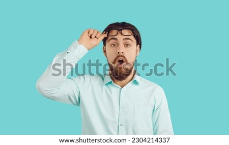 Similar – Image, Stock Photo Portrait of kid with note papers stuck on body