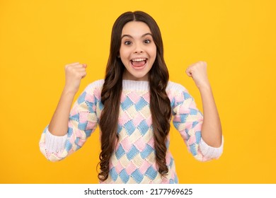 Amazed Teen Girl Excited Expression Cheerful Stock Photo 2177969625 ...