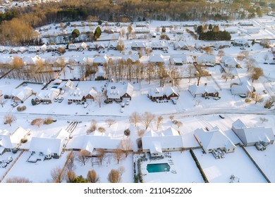 Amazing Aerial View With Boiling Springs Small Town Hometown The A After Snowfall Severe Winter Weather Conditions In South Carolina US