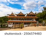 Amazing architecture of Chinese temple pagoda in Kota Kinabalu City, Sabah, Malaysia 

Translation : sacred Buddha