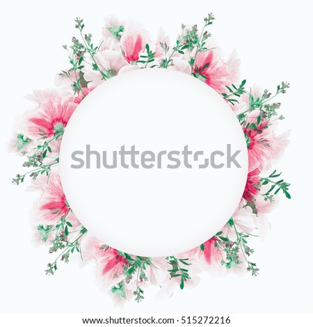 Similar – Round frames with tropical flowers and leaves