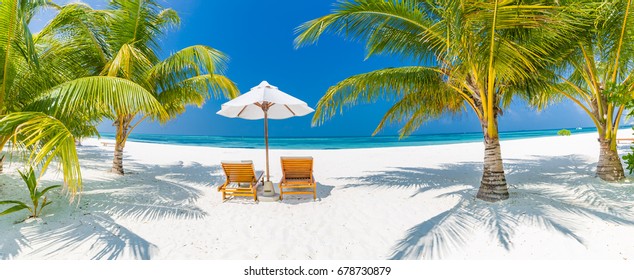 Amazing beach panorama. Tropical holiday landscape banner