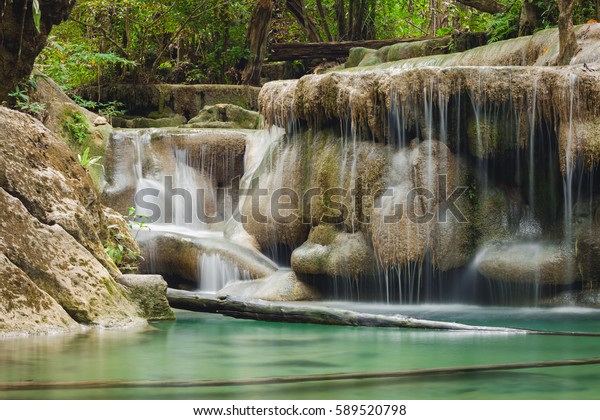 Amazing Beautiful Waterfall Erawan Waterfall Erawan Stock Photo Images, Photos, Reviews