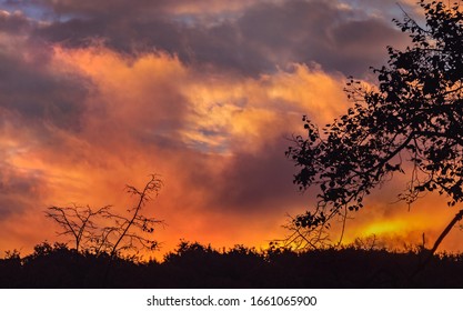 Amazing Blazing Sunset In Pretty Evening Sky