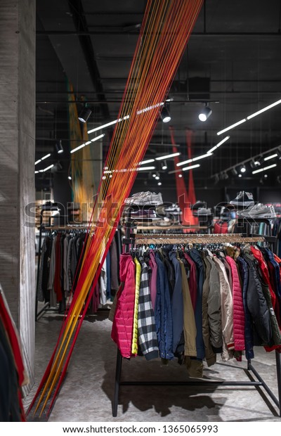 Amazing Clothing Store Dark Ceiling Hanging Stock Photo Edit Now