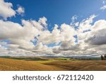 Amazing clouds over plowed fields, an incredible drawing of the earth. Kamiak Butte State Park, Whitman County, Washington, USA