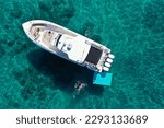 Amazing colorful aerial picture of a boat Deerfield beach 