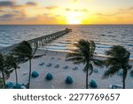Amazing colorful aerial picture Deerfield beach 