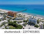 Amazing colorful aerial picture Deerfield beach pier 