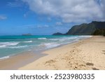 Amazing colorful picture of Waimanalo beach in Hawaii 