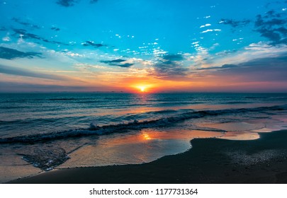 Amazing colorful sunrise at sea - Powered by Shutterstock