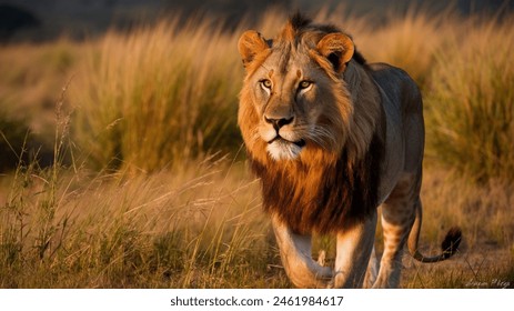 Amazing and dangerous image of lion - Powered by Shutterstock