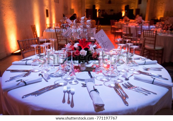 Amazing Decoration Restaurants Tables Wedding Other Stock Photo