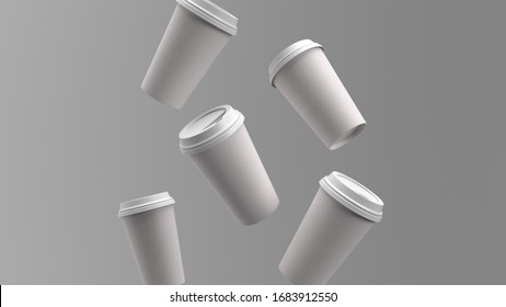 Amazing Delivery Coffee Cup Mockup Studio Elegant Scene Generator With Plant 