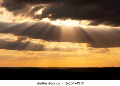 Amazing dramatic sunset cloudscape with vivid colors 