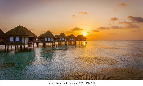 Amazing Drone View Sunrise At Maldives