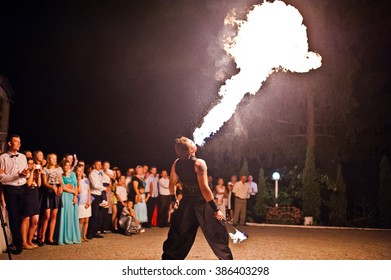 Amazing Fire Show On Wedding Ceremony At Night