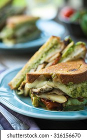 Amazing Grilled Chicken Cheese And Pesto Sandwich