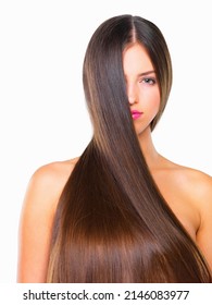 Amazing Hair Makes The Best First Impression. Studio Portrait Of A Beautiful Young Woman Posing Against A White Background.