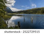 Amazing lakeview at the Lautersee Lake in Mittenwald, Bavaria