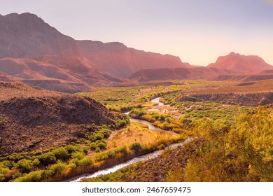 The amazing landscape of the Big Bend Ranch State Park and the Rio Grande River, Texas - Powered by Shutterstock