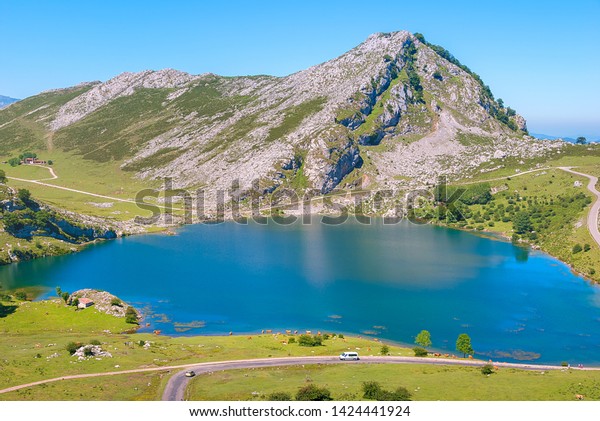 Amazing Landscape Covadonga Lakes Lagos De Stock Photo Edit Now 1424441924