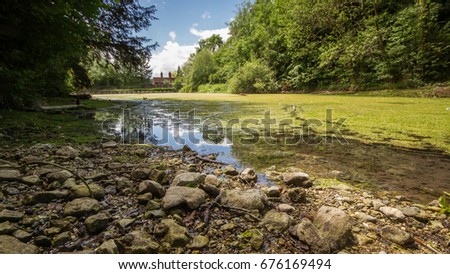 Amazing landscape of Silent Pool near Guildford, Albury and Shere in England, Beautiful Surrey 