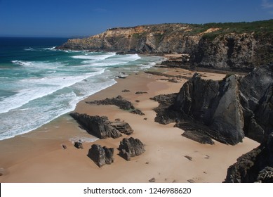 Amazing landscapes on the ocean in the Carvalhal beach area, Alentejo - Portugal