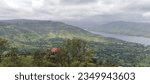 Amazing and lush green view of panchgani Mahabaleshwar valley with green mountains and Venna lake. view from Sydney point. Lovely weather makes this place best tourist place in India