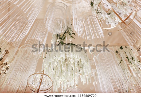 Amazing Luxury Decorated Place Ceiling Wedding Royalty Free