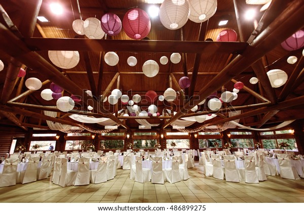 Amazing Luxury Decorated Place Ceiling Wedding Stock Photo Edit