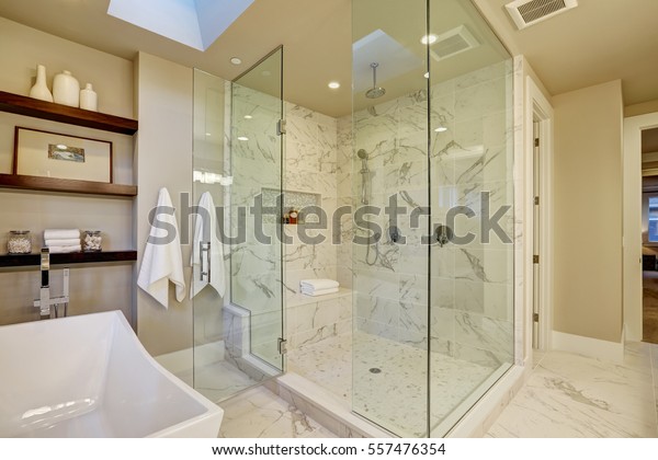 Amazing Master Bathroom Large Glass Marble Stock Photo Edit