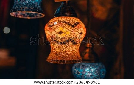 Amazing mosaic traditional handmade turkish lamps or laterns