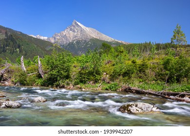 Amazing mountain landscape Krivan peak (2494m) symbol of Slovakia in High Tatras mountains , Slovakia