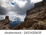 Amazing nature scenery of Tofanas in Dolomites. travel, adventure, concept image.