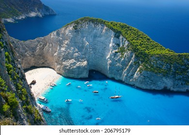 Amazing Navagio Beach in Zakynthos Island, Greece - Powered by Shutterstock