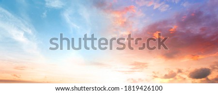 Amazing panorama  Colorful sky and Dramatic Sunset