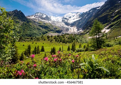 Amazing Panorama Of French Alps, Part Of Famous Trek - Tour Du Mont Blanc