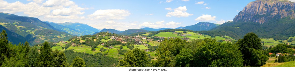 Amazing panoramic landscape at Italian South Tyrol.