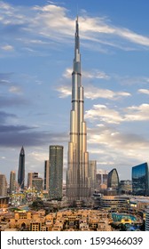 Amazing panoramic view on Dubai futuristic skyline, Downtown Dubai, United Arab Emirates