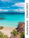 Amazing pink sand beach in Budelli Island, Maddalena Archipelago, Sardinia, Italy