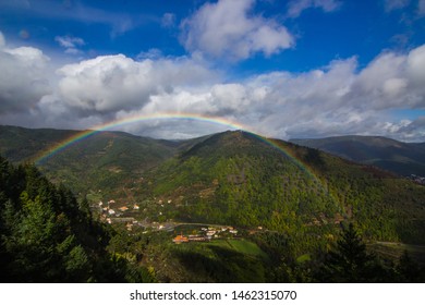 Amazing rainbow near Manteigas at Serra da Estrela Natural Park