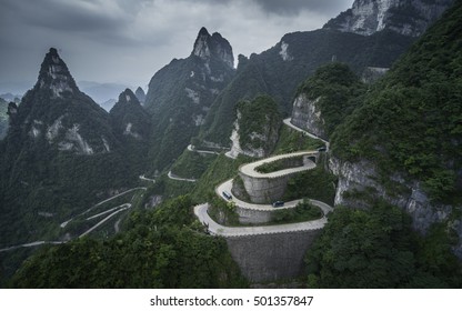 Amazing Road In Tianmen Mountain, Zhangjiajie National Park, China