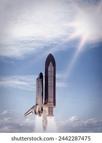 Amazing rocket launch. The elements of this image furnished by NASA.
